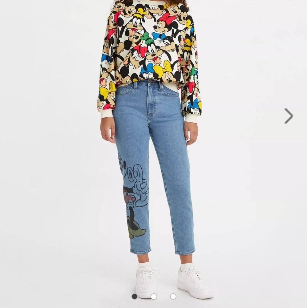WOMEN'S LEVI'S X DISNEY MICKEY MINNIE MOUSE HIGH RISE BOYFRIEND JEANS 27x30